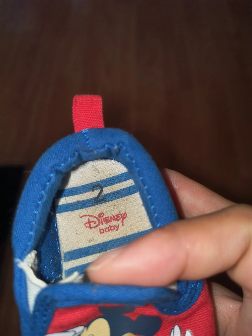 Disney Baby Red and Blue Mickey Slip-On Walker Shoes